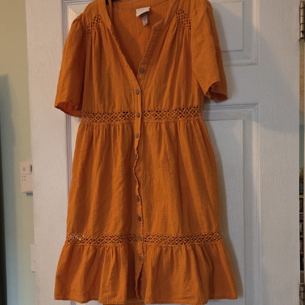 Knox Rose Orange Crochet Midi Dress